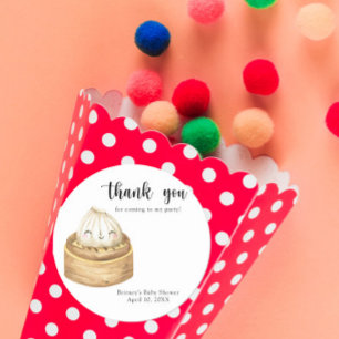 Aquarell-Dumpling - Danke Baby-Party Runder Aufkleber
