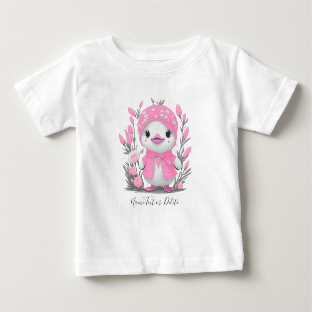 Aquarell Dusche Pink Blume Baby T - Shirt (Vorderseite)