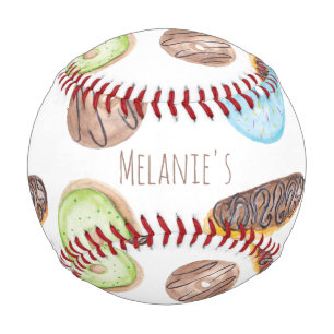Aquarell Eclair Donuts Spaß Whimsical Süß    Baseball