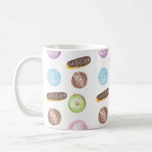 Aquarell-Eclairs Donuts Spaß Whimsical Süß Kaffeetasse