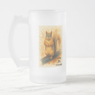 Aquarell-Eichhörnchen-Tasse – Süßes Waldtier-Gesch Mattglas Bierglas