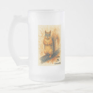 Aquarell-Eichhörnchen-Tasse – Süßes Waldtier-Gesch Mattglas Bierglas
