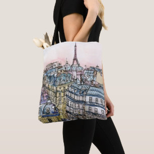 Aquarell-Eiffelturm u. Paris der Bestimmungsort-