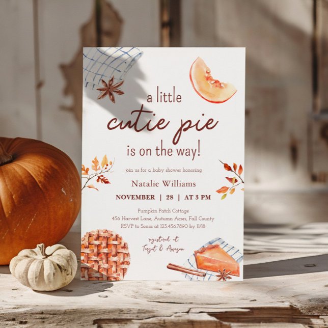 Aquarell Ein Süsse Pie ist auf dem Weg Babydusche Einladung (Von Creator hochgeladen)