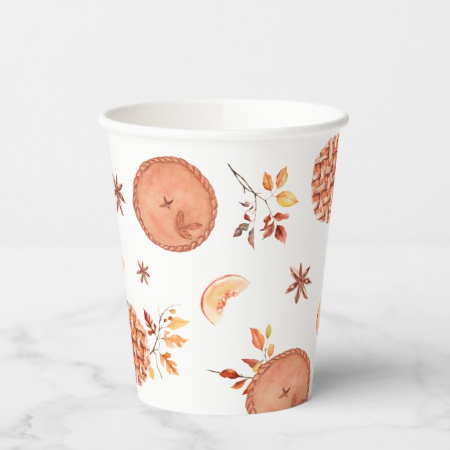 Aquarell Ein Süsse Pie ist auf dem Weg Babydusche Pappbecher (Links)