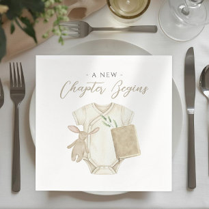 Aquarell Eine neue Ära beginnt Baby Shower Serviette