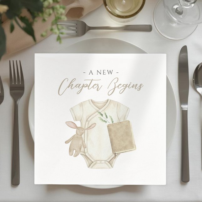 Aquarell Eine neue Ära beginnt Baby Shower Serviette (Von Creator hochgeladen)