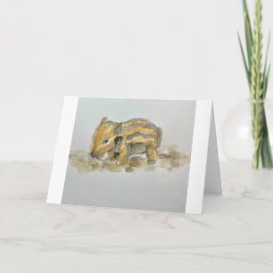 Aquarell eines Frischlings auf einer Dankeskarten Dankeskarte