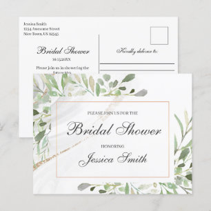 Aquarell-Einladung zur Brautparty Postkarte