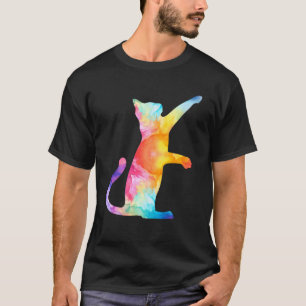 Aquarell einsames Haustier Katze Kätzchen mit Wass T-Shirt