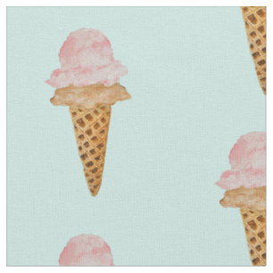 Aquarell-Eiscreme-Stoff (türkisfarben) Stoff