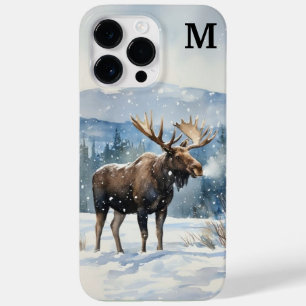 Aquarell-Elchbulle in winterlicher Natur Case-Mate iPhone 14 Pro Max Hülle