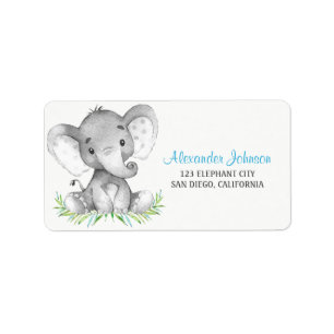 Aquarell-Elefant-Junge Adressaufkleber