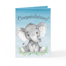 Aquarell-Elefant-Jungen-Glückwünsche