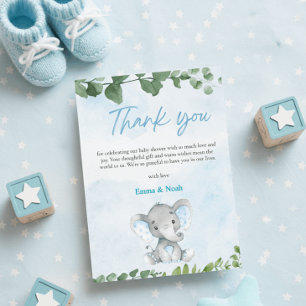 Aquarell-Elefanten-Baby-Shower-Dankeskarten Dankeskarte