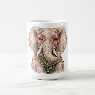 Aquarell-Elefanten-Niedliche-Wildlife-Kunst-Kaffee Kaffeetasse