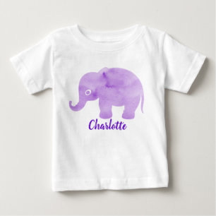 Aquarell-Elefanten-Punktdruck individuell anpassba Baby T-shirt