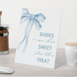 Aquarell Elegant Bow Ribbon Babydusche Babys Sockelschild