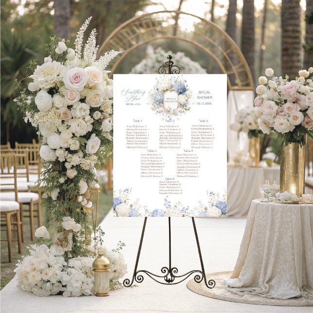 Aquarell Elegant Royal Botanique etwas Blaues  Poster (Von Creator hochgeladen)