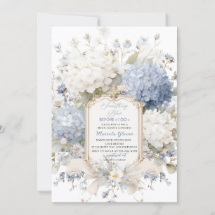 Aquarell Elegant  Something Blue Brautparty Einladung