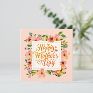 Aquarell Elegante Blumen Frohen Muttertag Karte