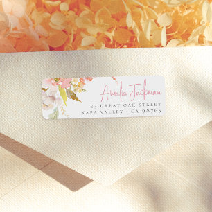 Aquarell Elegante Blütenblätter Florales Rücksende