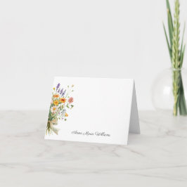 Aquarell Elegante Florale Notizkarte Dankeskarte