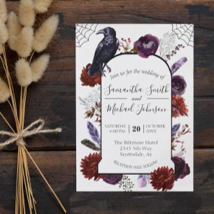 Aquarell Elegante Halloween Blumige Boho Lila Einladung