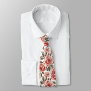Aquarell Elegante rosa Rosen Hochzeit Krawatte