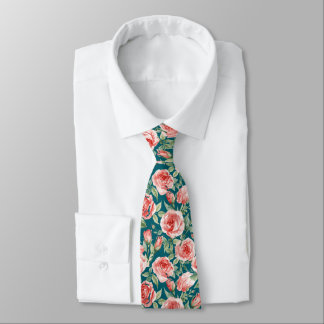 Aquarell Elegante rosa Rosen Hochzeit      Krawatte