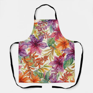 Aquarell Elegante Sommerblumen Helle Farben Schürze