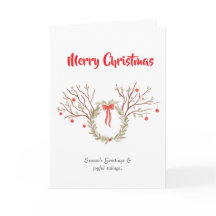Aquarell elegante Weihnachts-Karte
