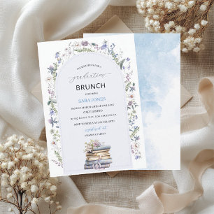 Aquarell Elegante Wildblumen Abschluss-Einladung Einladung
