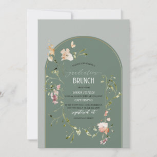 Aquarell Elegante Wildblumen GraduierungEinladung Einladung