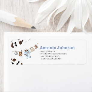 Aquarell Elegantes Kuhjunge-Rücksende-Adressetiket