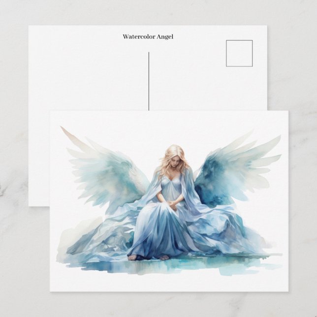 Aquarell Engel  Postkarte (Vorne/Hinten)