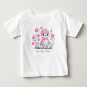 Aquarell-Enten-Rosa-Blumen-Baby-T-Shirt Baby T-shirt