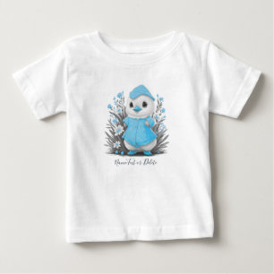 Aquarell-Entenblaue Blumen Baby T-Shirt