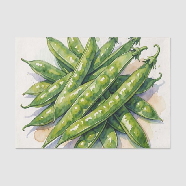 Aquarell Erbsenschoten Seidenpapier (Vorderseite)