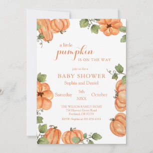 Aquarell-Erbstück-Kürbis-Baby-Shower Einladung