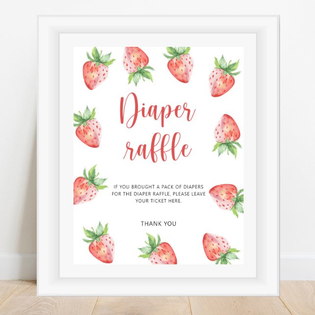 Aquarell-Erdbeere - Windelraffel Poster (Von Creator hochgeladen)
