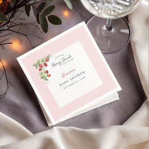 Aquarell-Erdbeeren-Baby-Shower-Serviette Serviette
