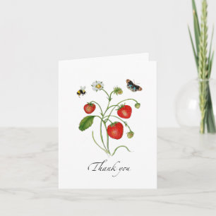 Aquarell-Erdbeeren-Klapp-Thank-You-Karte Dankeskarte