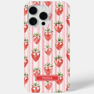 Aquarell-Erdbeeren mit koketten Schleifen Case-Mate iPhone Hülle