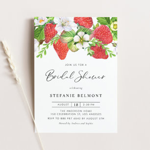 Aquarell-Erdbeeren Sommer-Brautjungfernparty Einladung