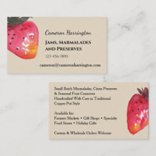 Aquarell-Erdbeermarmelade-Handwerk               Visitenkarte