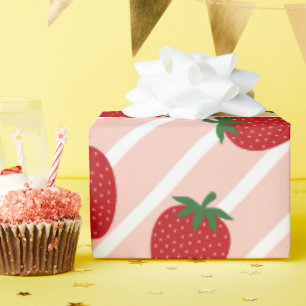 Aquarell-Erdbeermuster-Wrap-Papier Geschenkpapier