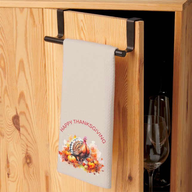 Aquarell Erntedank Türkei und Pumpkins Geschirrtuch (Von Creator hochgeladen)