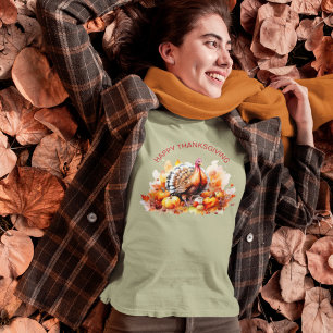 Aquarell Erntedank Türkei und Pumpkins T-Shirt