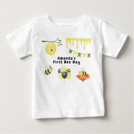 Aquarell Erste Biene Tag Geburtstagsfeier Baby T-shirt